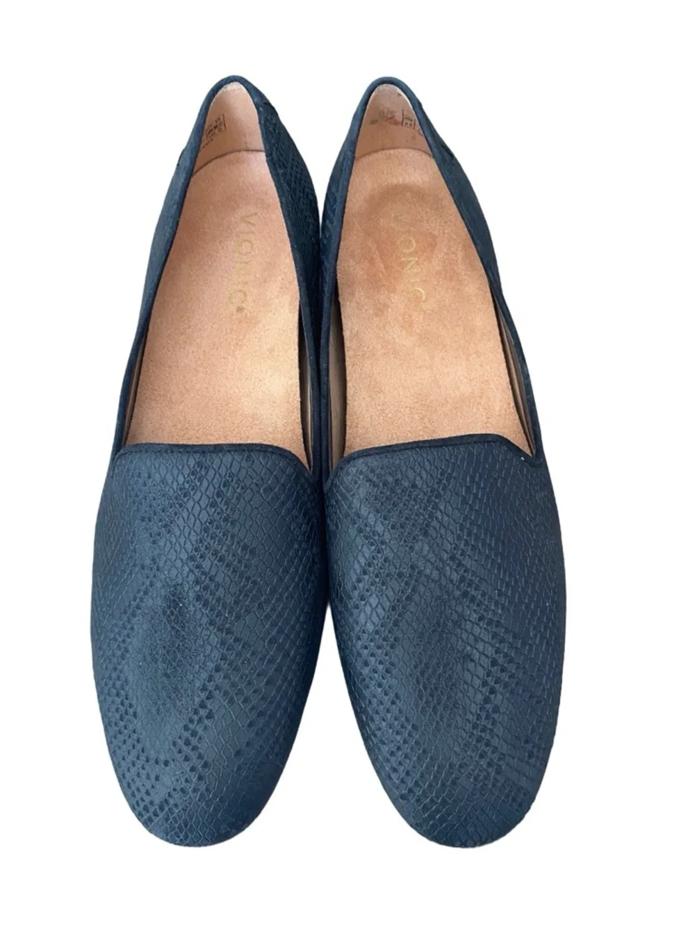 Vionic Willa II Black Leather Flat Snake Textured Slip-On Loafer size 9.5 - Picture 3 of 9